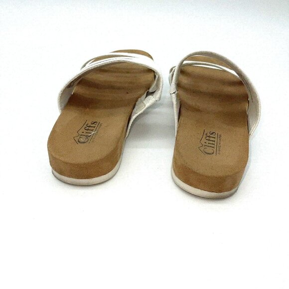Cliffs by White Mountain Sandals Womens 8 Teona White Strappy Slip On Comfort - Picture 6 of 7